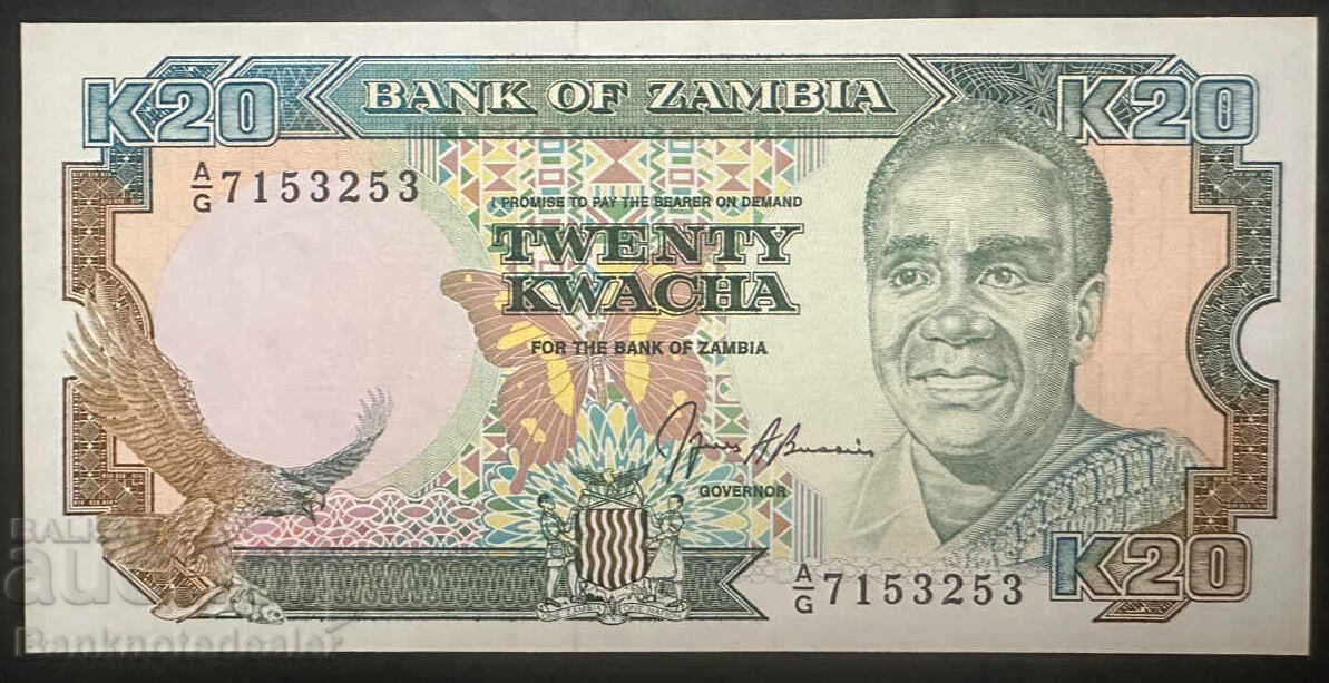 Zambia 20 Kwacha 1989-91 Pick 32b Uncirculated Ref 3253