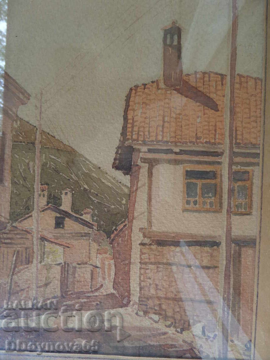 Auction  Todor Kozhuharov - "s. Yakoruda", watercolor 1943
