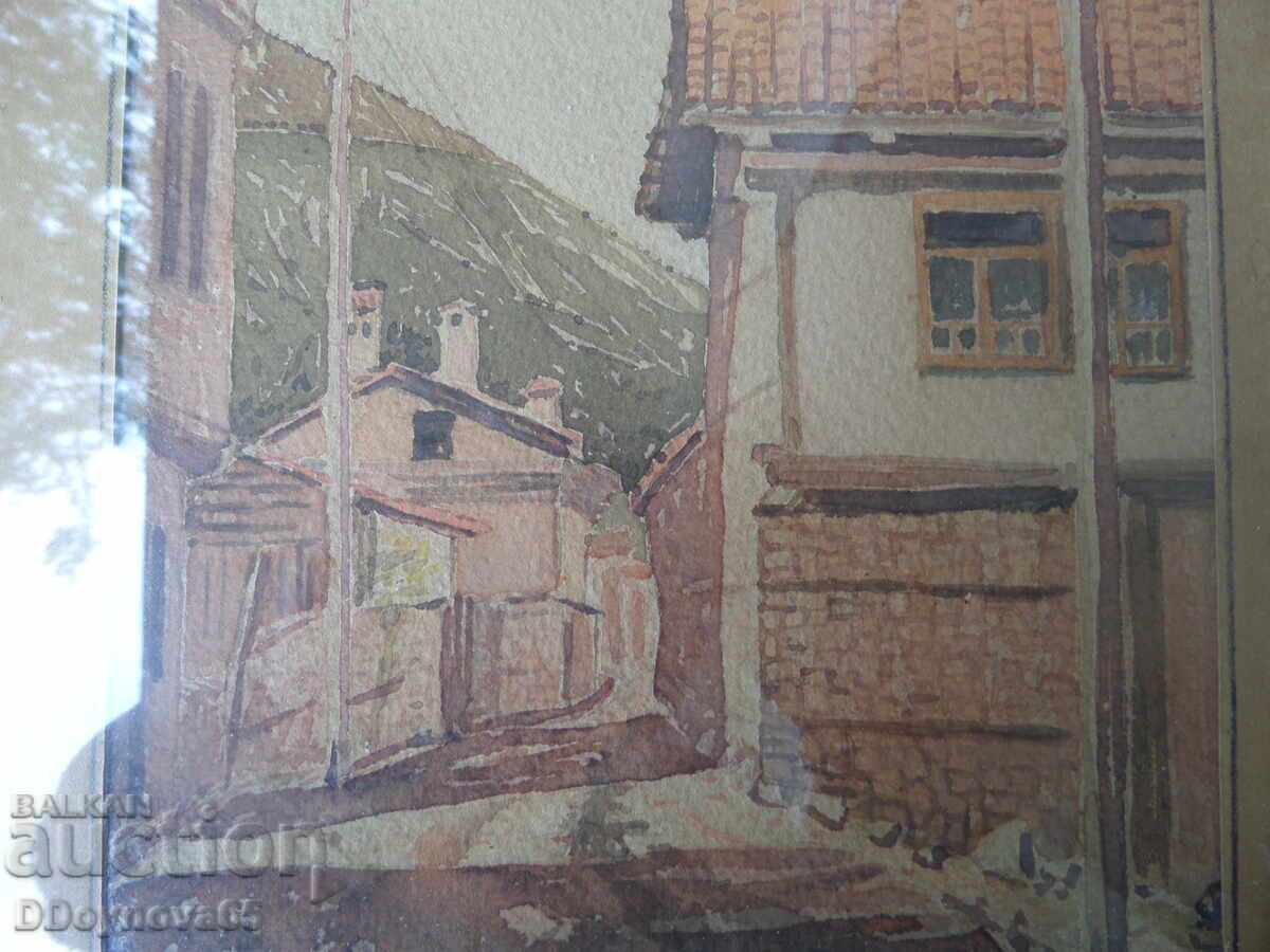 Delivery of Todor Kozhuharov - "s. Yakoruda", watercolor 1943 Delivery of Todor Kozhuharov - "s. Yakoruda", watercolor 1943