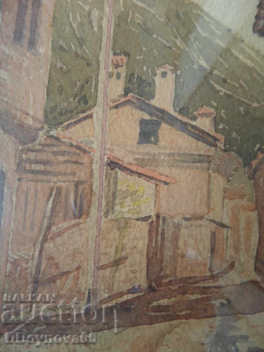 Todor Kozhuharov - "s. Yakoruda", watercolor 1943 - 5