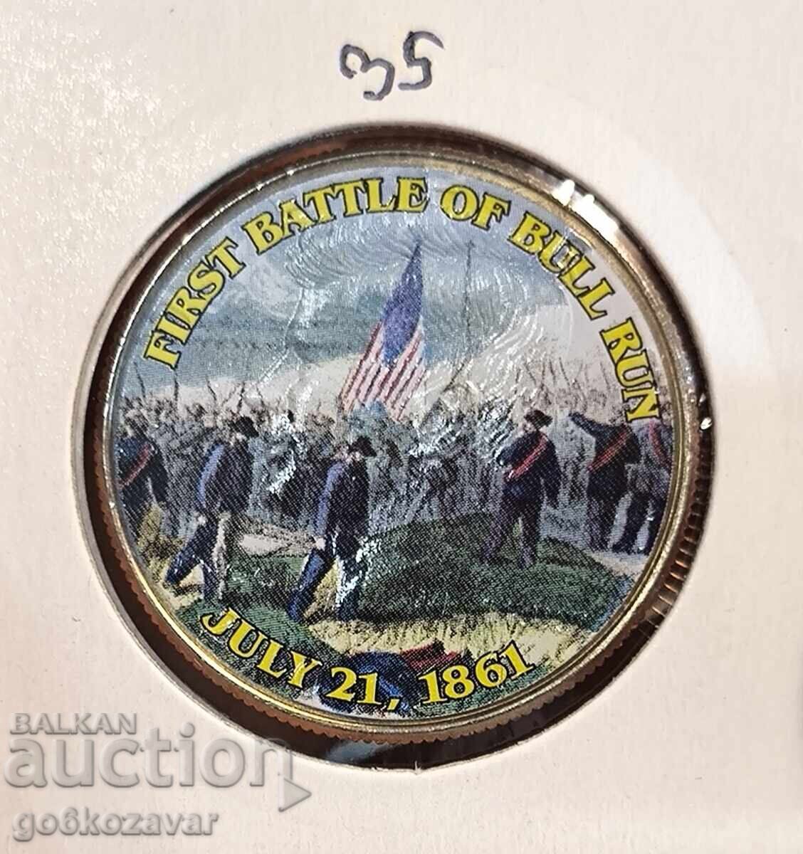 SUA Monedă comemorativă de jumătate de dolar holograma colorată UNC SUA Monedă comemorativă de jumătate de dolar holograma colorată UNC