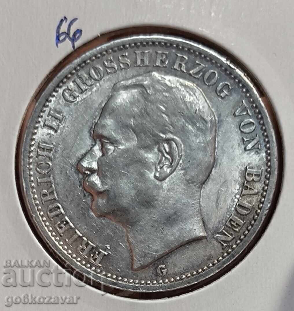 Γερμανία 3 μάρκα Βάδης 1911 Σελ! Γερμανία 3 μάρκα Βάδης 1911 Σελ!