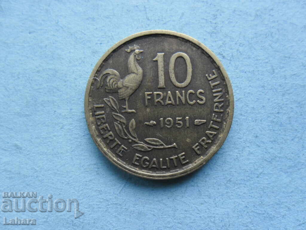 10 Francs 1951 France 10 Francs 1951 France