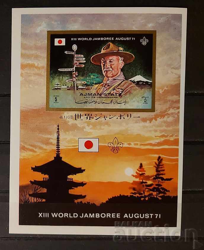 Ajman 1971 Personalities/Scouts Block Imperforate 6 € MNH Ajman 1971 Personalities/Scouts Block Imperforate 6 € MNH