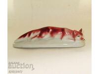 Statuetă din porțelan vechi din R.P. Bulgaria, figură Vulpe IZIDA