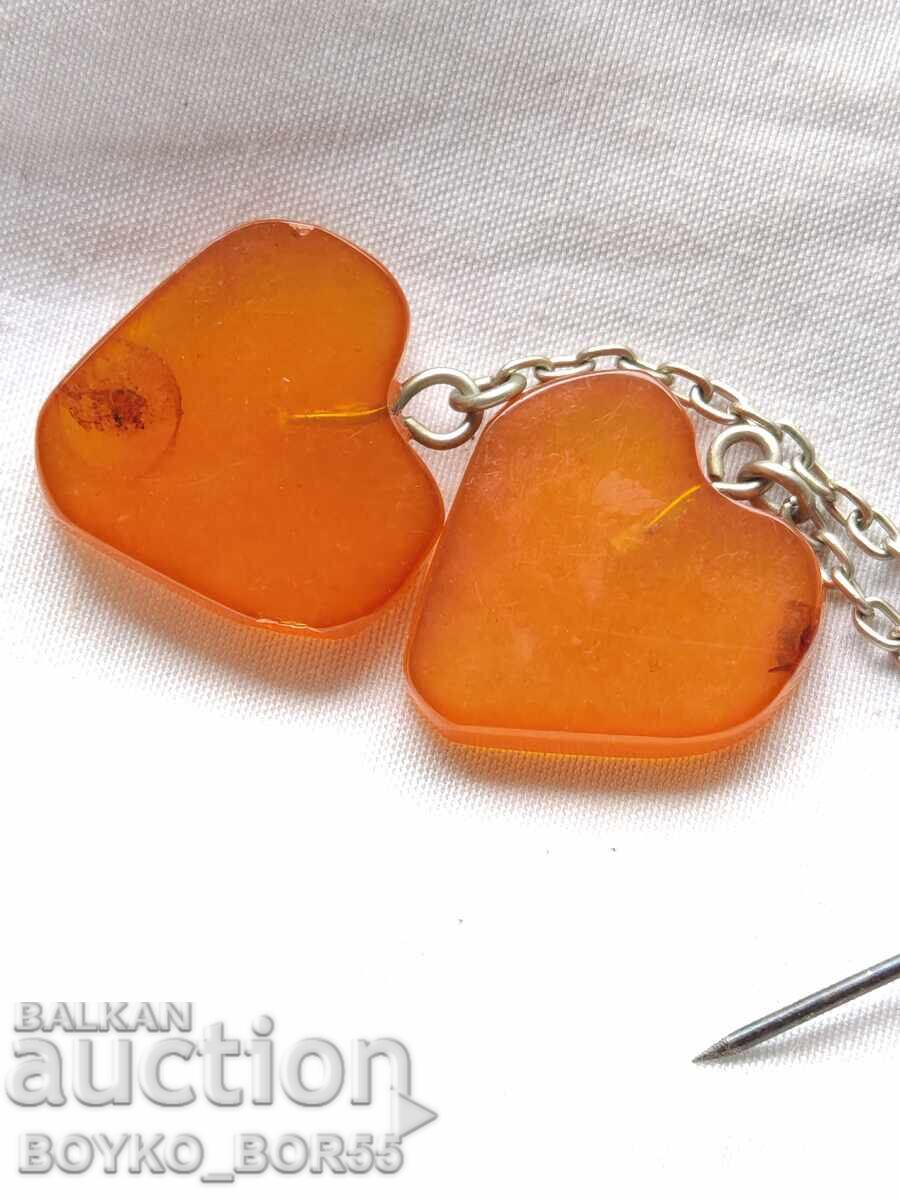 Λατβική Σοβιετική Ένωση, Μπροστινή Καρφίτσα, Μελχιόρ με Κεχριμπάρι, δεκαετία 1970 - 5 Λατβική Σοβιετική Ένωση, Μπροστινή Καρφίτσα, Μελχιόρ με Κεχριμπάρι, δεκαετία 1970 - 5