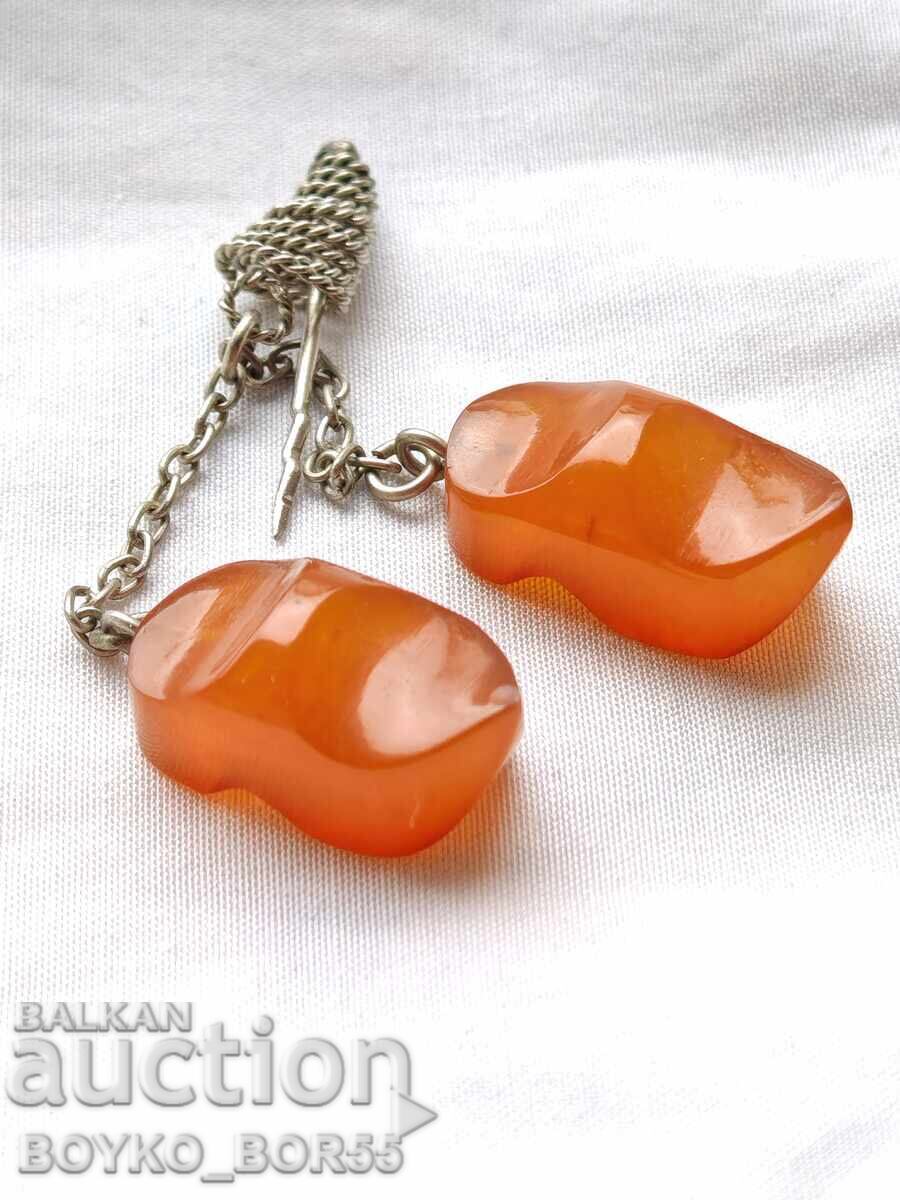 Латвийска Соц СССР Брошка Мелхиор с Кехлибари 1970те г с цена 39.00 лв. | € 19.94