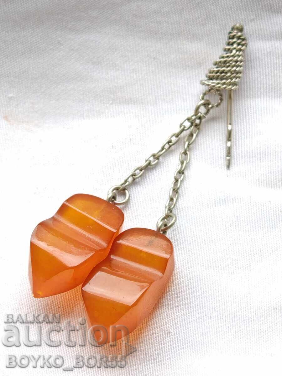 Аукцион Латвийска Соц СССР Брошка Мелхиор с Кехлибари 1970те г