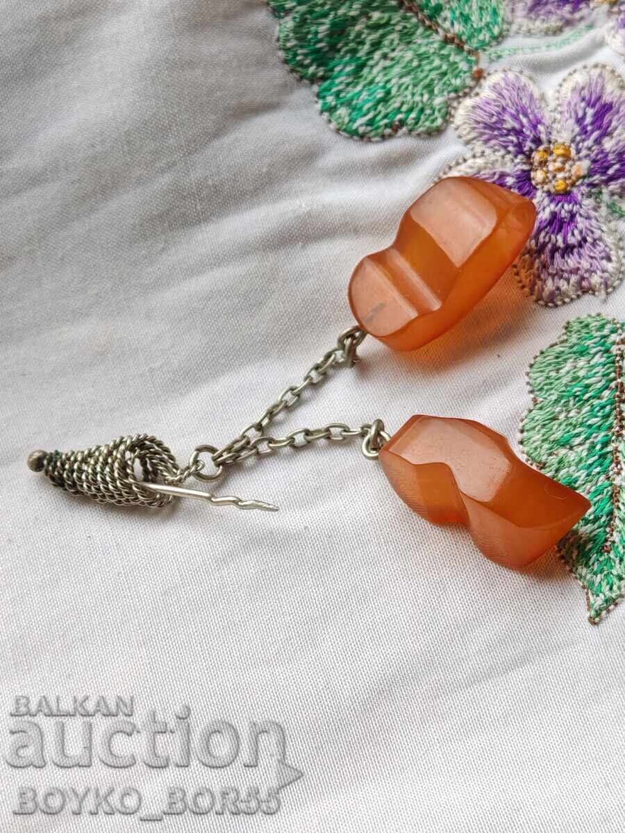 Доставка на Латвийска Соц СССР Брошка Мелхиор с Кехлибари 1970те г