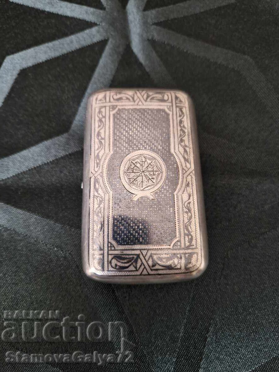 Auction  Unique Russian silver tobacco box with niello, 84