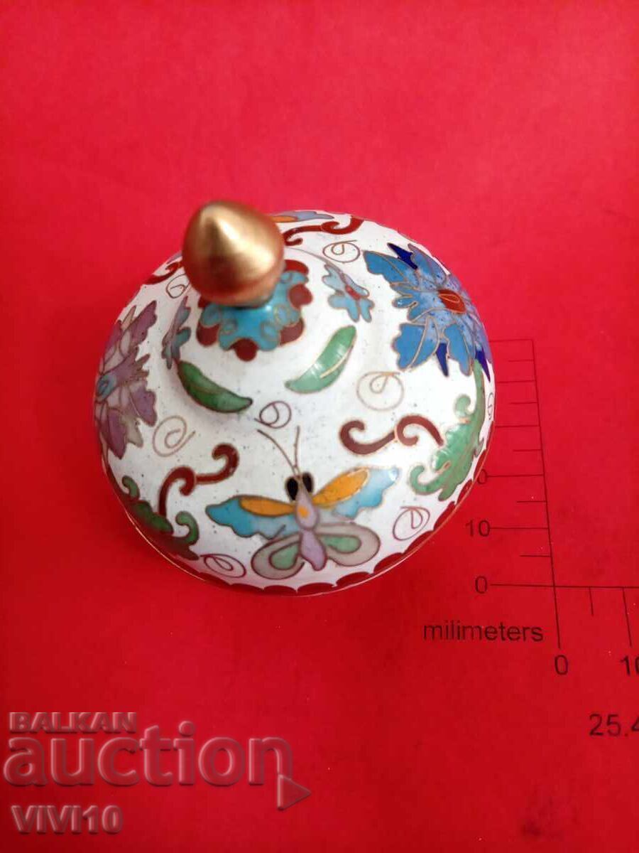 Antique jewelry box, enamel, cloisonné