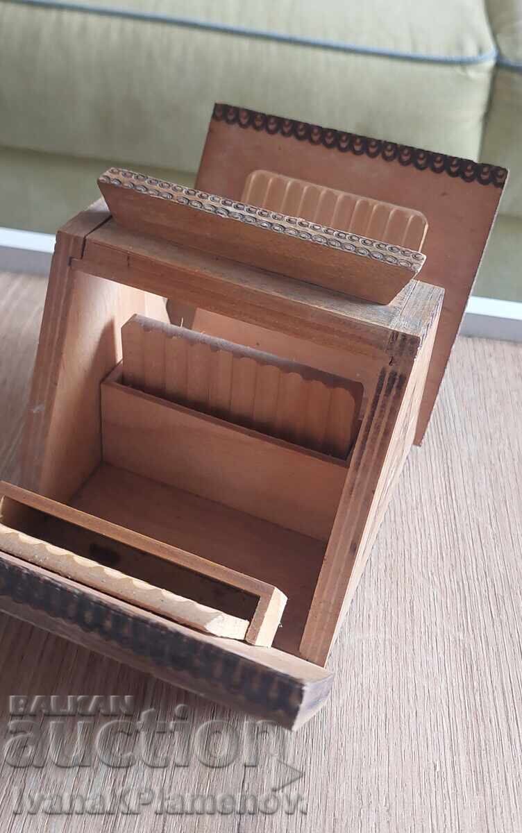 Wooden cigarette box, pyrography, retro, for collectors - 5 Wooden cigarette box, pyrography, retro, for collectors - 5