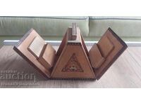 Cutie de lemn pentru țigări pirogravată retro pentru colecționari