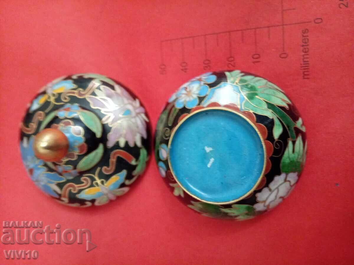 Licitație Cutie veche de bijuterii, email, cloisonné