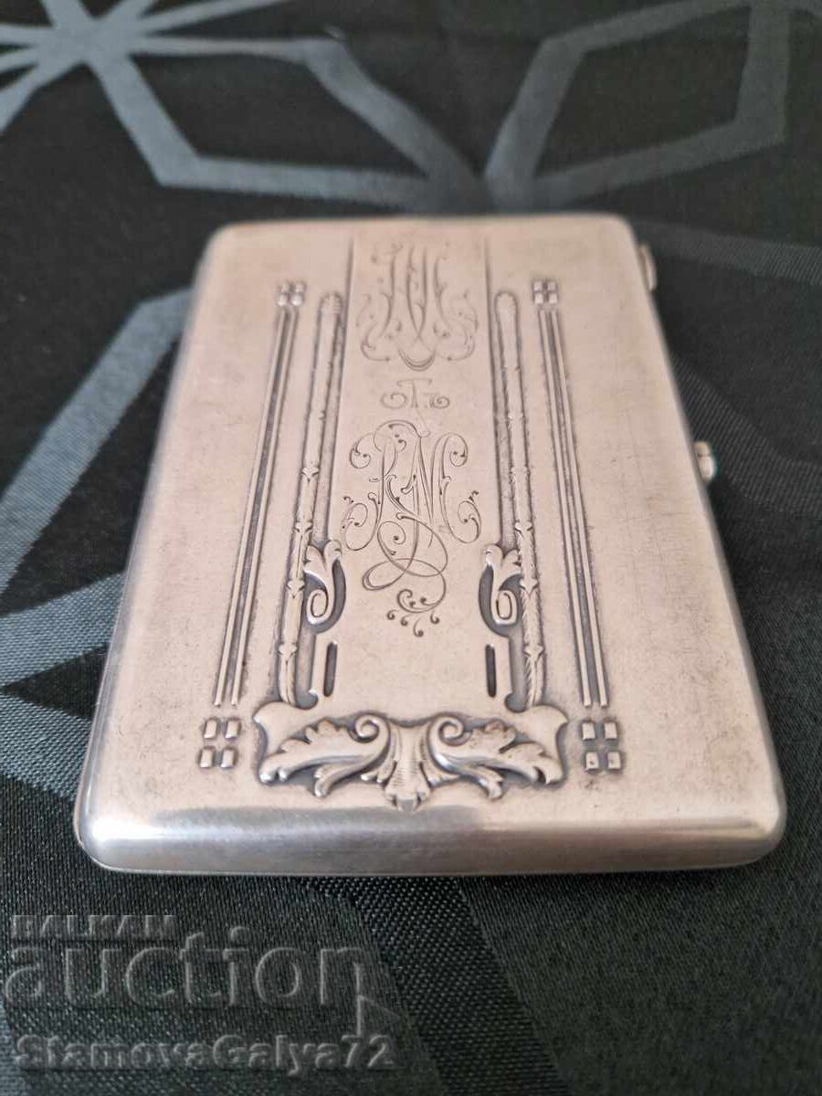 Εξαιρετικό ρωσικό ασημένιο κουτί για καπνό αντίκα 84 με τιμή 998.00 BGN | € 510.27