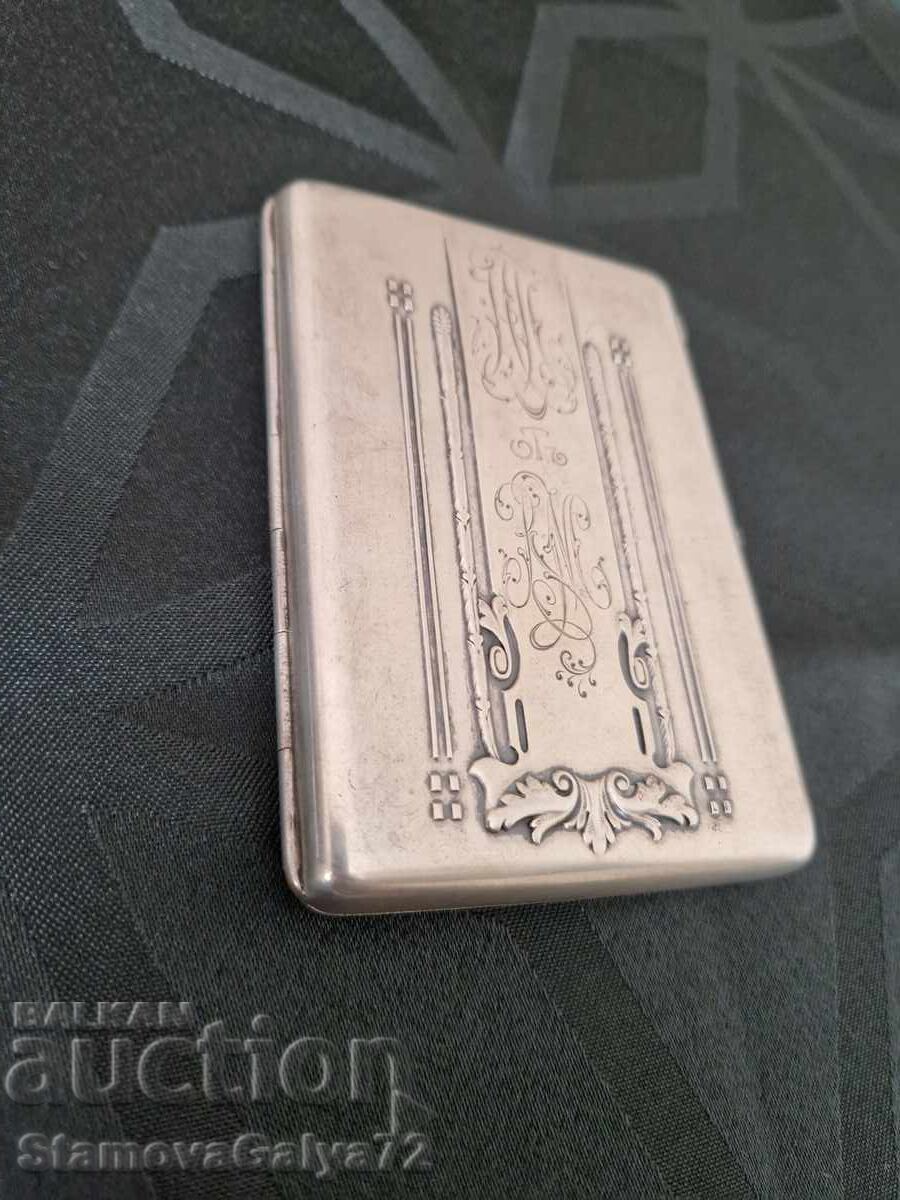 Δημοπρασία Εξαιρετικό ρωσικό ασημένιο κουτί για καπνό αντίκα 84