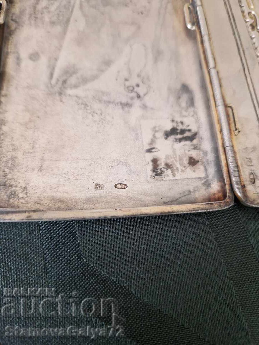 Εξαιρετικό ρωσικό ασημένιο κουτί για καπνό αντίκα 84 - 7 Εξαιρετικό ρωσικό ασημένιο κουτί για καπνό αντίκα 84 - 7