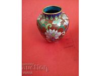 Vază veche email, cloisonné