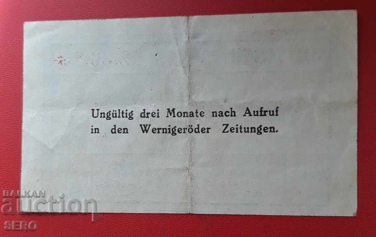 Banknote-Germany-Saxony-Wernigerode-50 pfennig 1920 with price 1.00 BGN | € 0.51 Banknote-Germany-Saxony-Wernigerode-50 pfennig 1920 with price 1.00 BGN | € 0.51