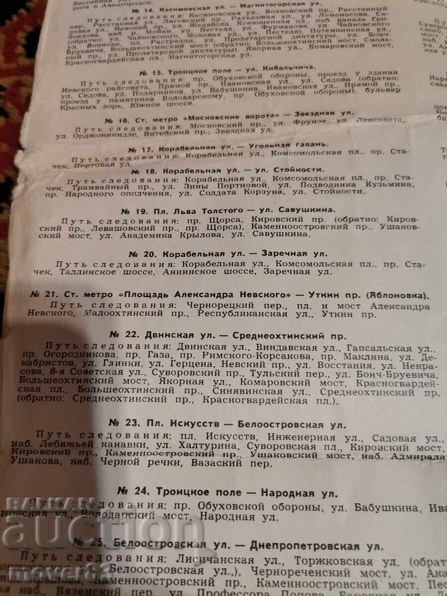 Leningrad Transport Map. 1974 - 5