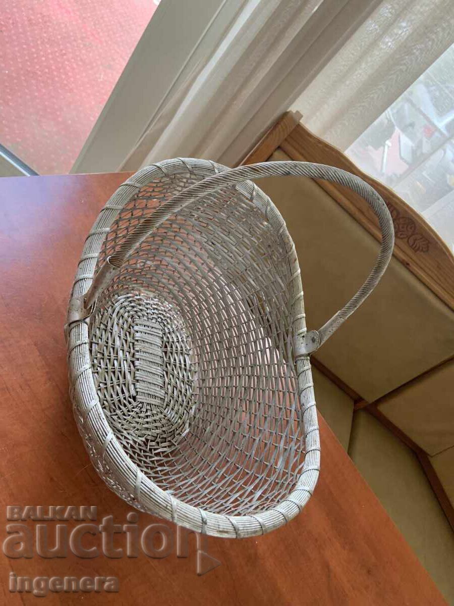 Livrarea COȘ DE COȘ METALIC ÎMPLETIT MÂNER PLIABIL