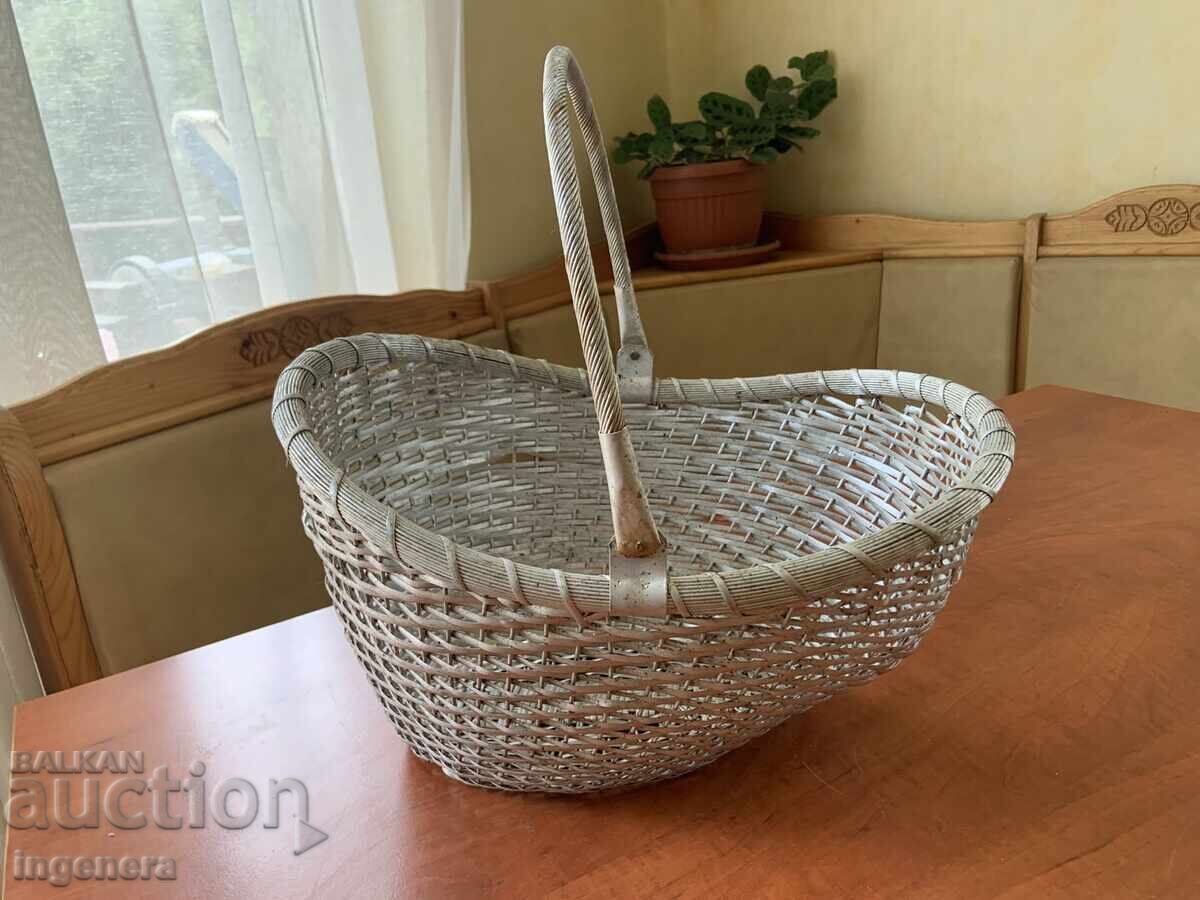 COȘ DE COȘ METALIC ÎMPLETIT MÂNER PLIABIL