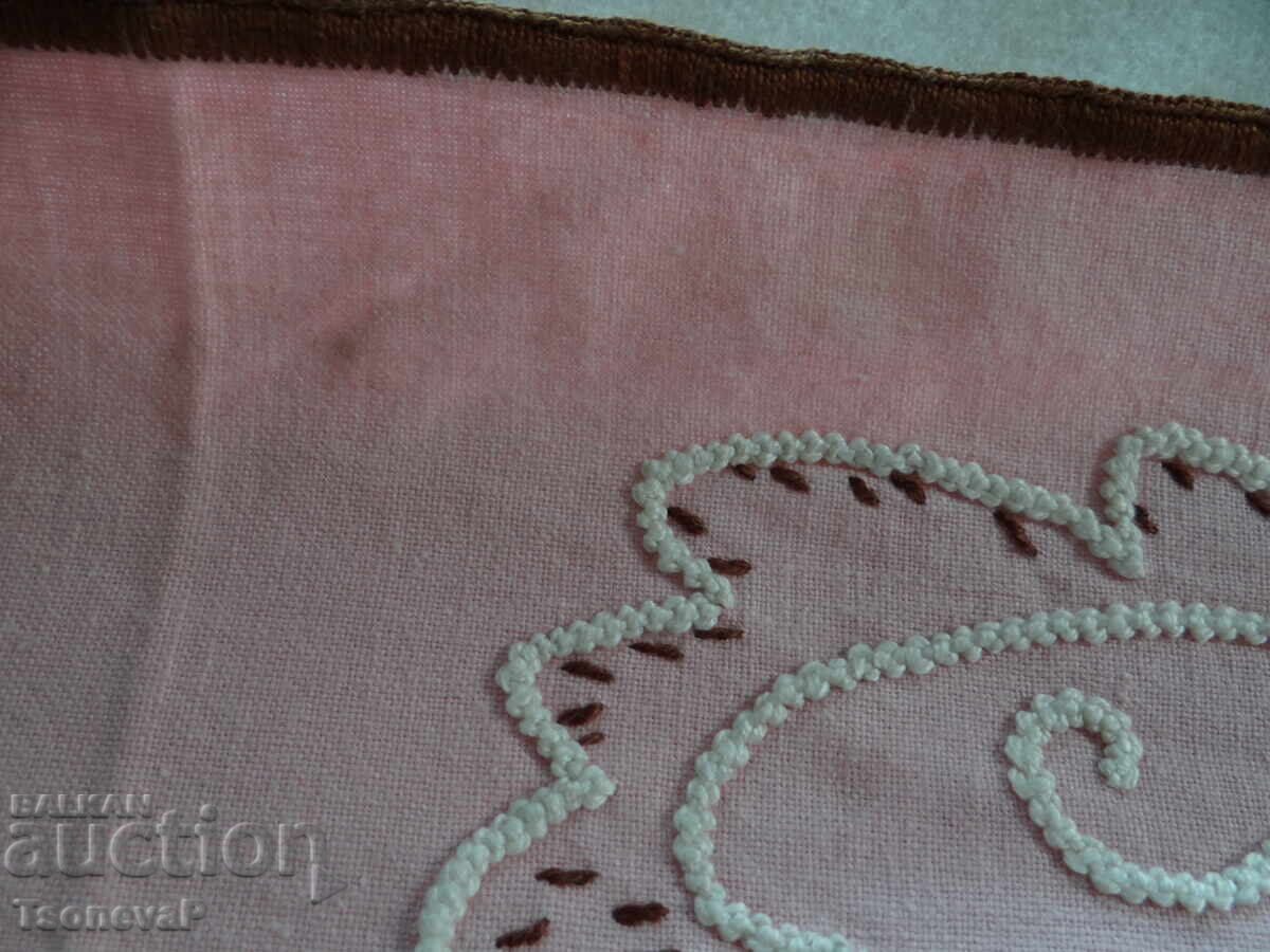 Delivery of Embroidered Pink Coverlet