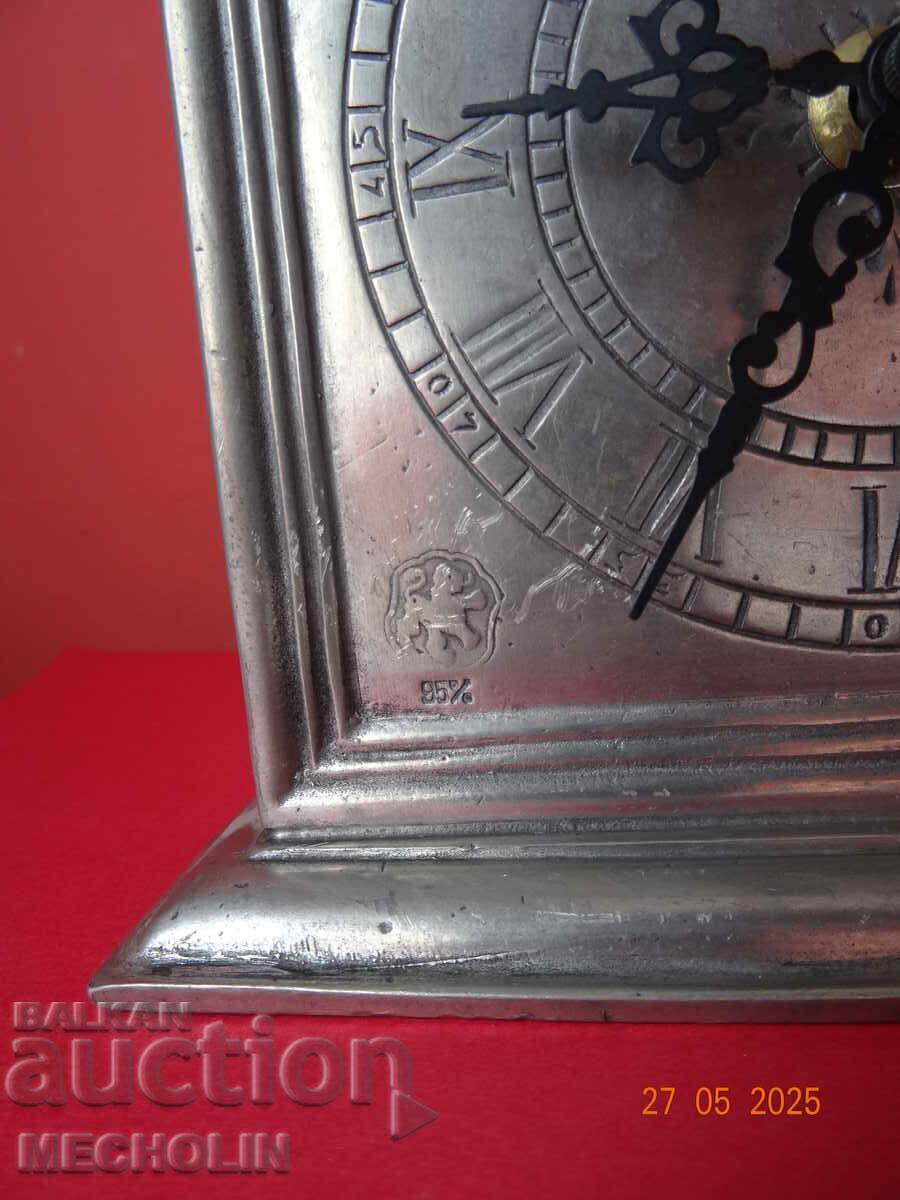 Collector's German Pewter Table Clock with Moon Phase with price 88.00 BGN | € 44.99