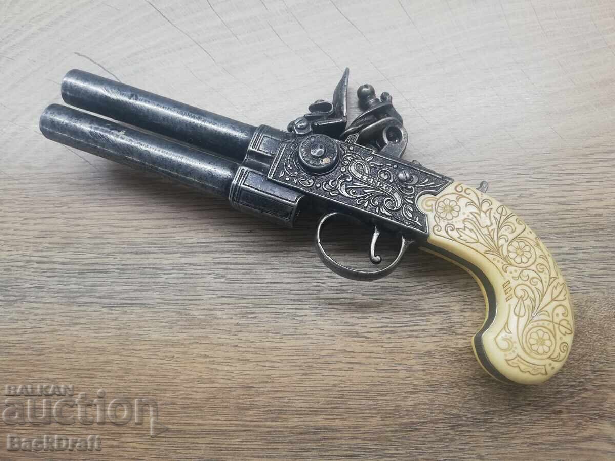 Αντίγραφο πιστόλι με πυρίτιδα διπλού κάννης, περίστροφο - 5