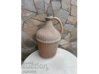 DAMIGEANĂ STICLĂ ÎMPLETITĂ PENTRU RAKIA - 15 LITRI DE PE VREMEA SOCIALISMULUI