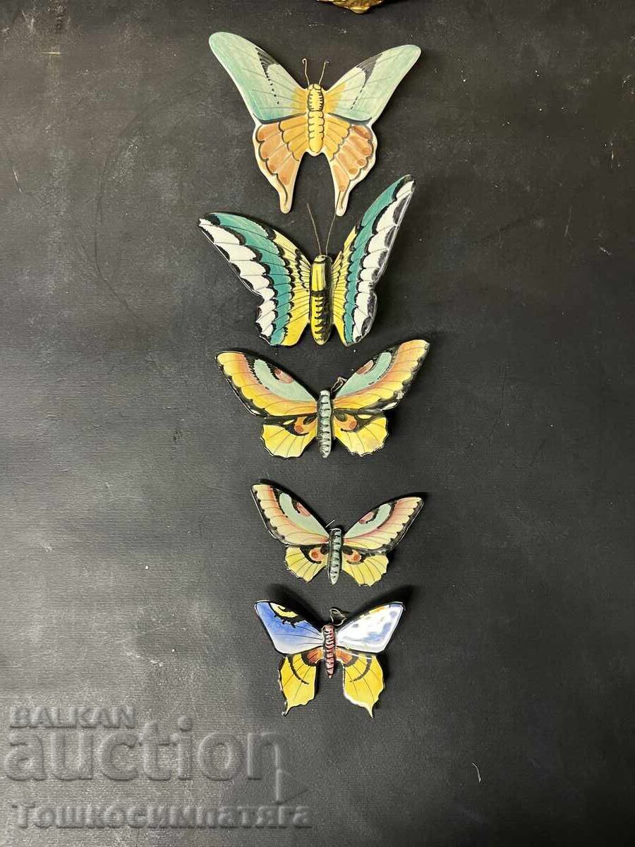 Fluturi din porțelan pentru decorarea peretelui - 5