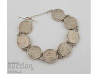 Αρχαία ασημένια περιχειρίδα νομισμάτων, λαϊκή ενδυμασία 22,2 γρ