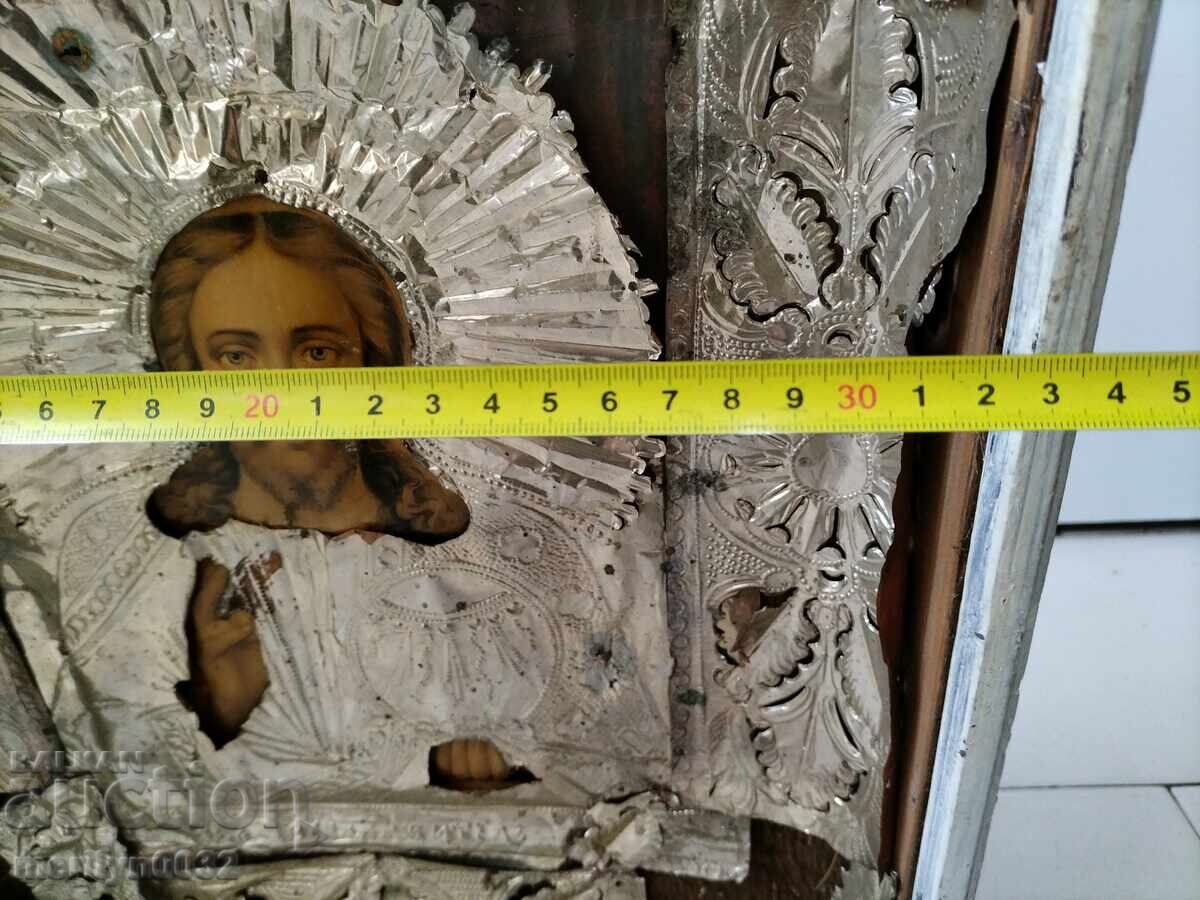 Veche icoană acasă, religie, lampă, cruce - 5