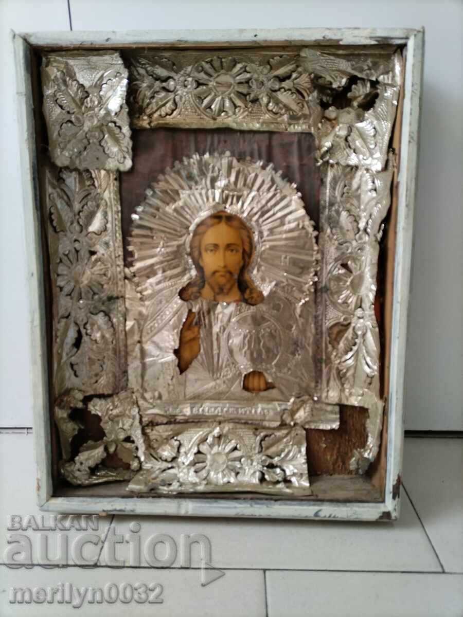 Veche icoană acasă, religie, lampă, cruce - 6