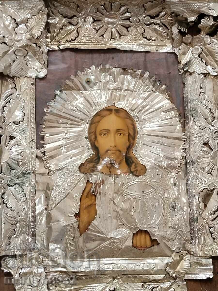 Veche icoană acasă, religie, lampă, cruce - 7