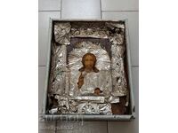 Veche icoană acasă, religie, lampă, cruce