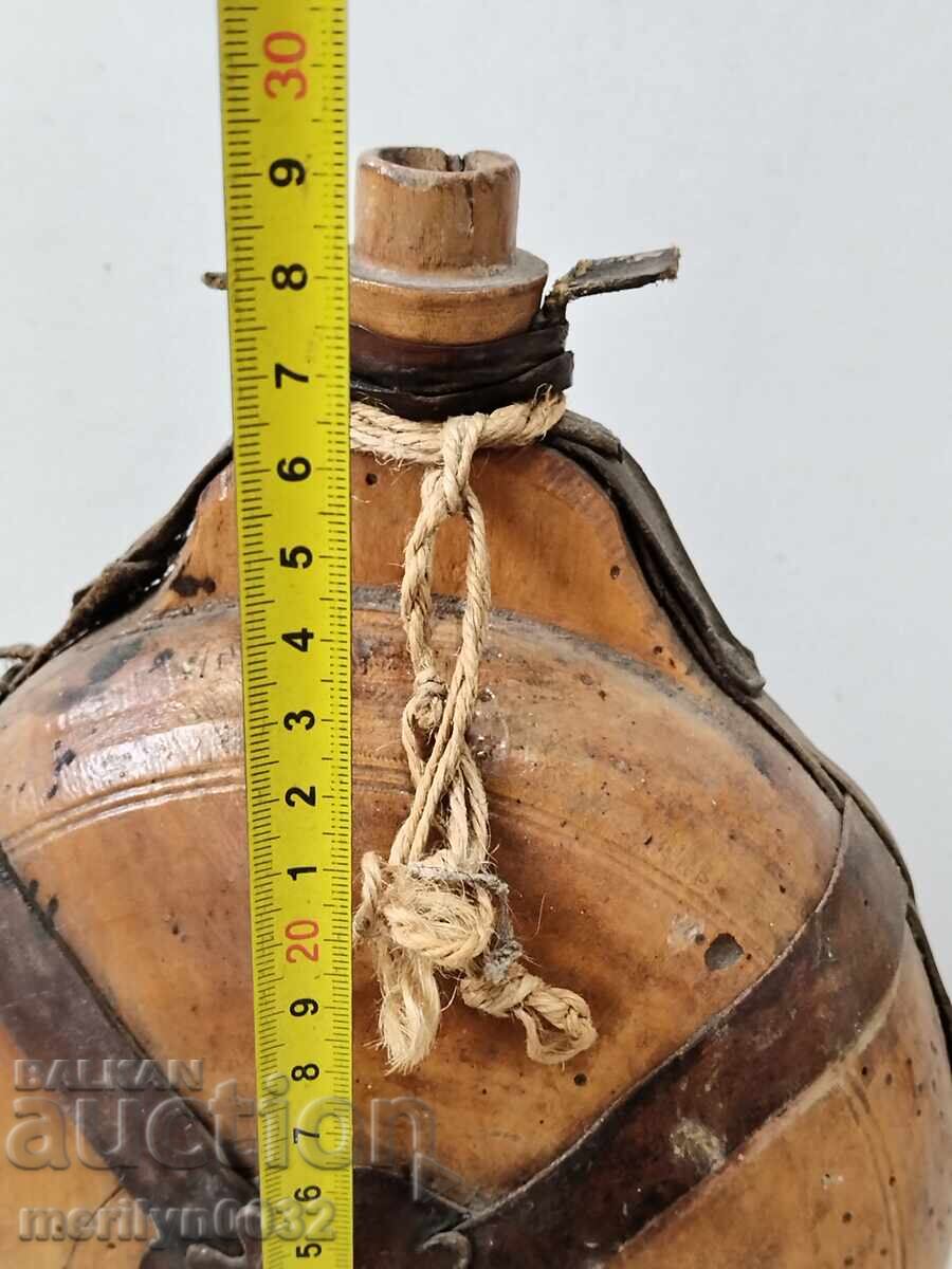 Delivery of Old wooden flask, flagon, wooden cask