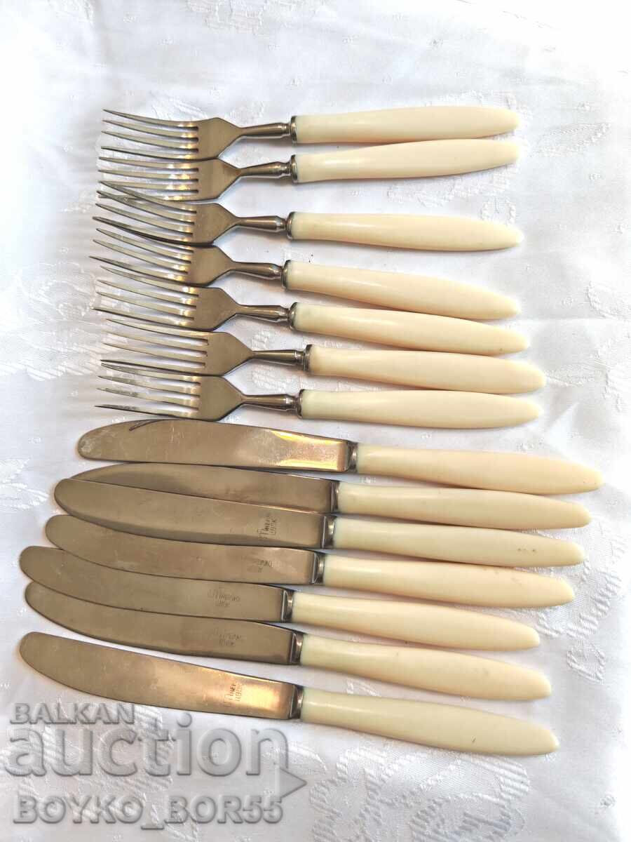 Brand New Russian USSR Socialistic Forks and Knives 1970s, 14 pcs