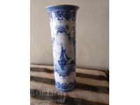 Vază veche din porțelan blu delft