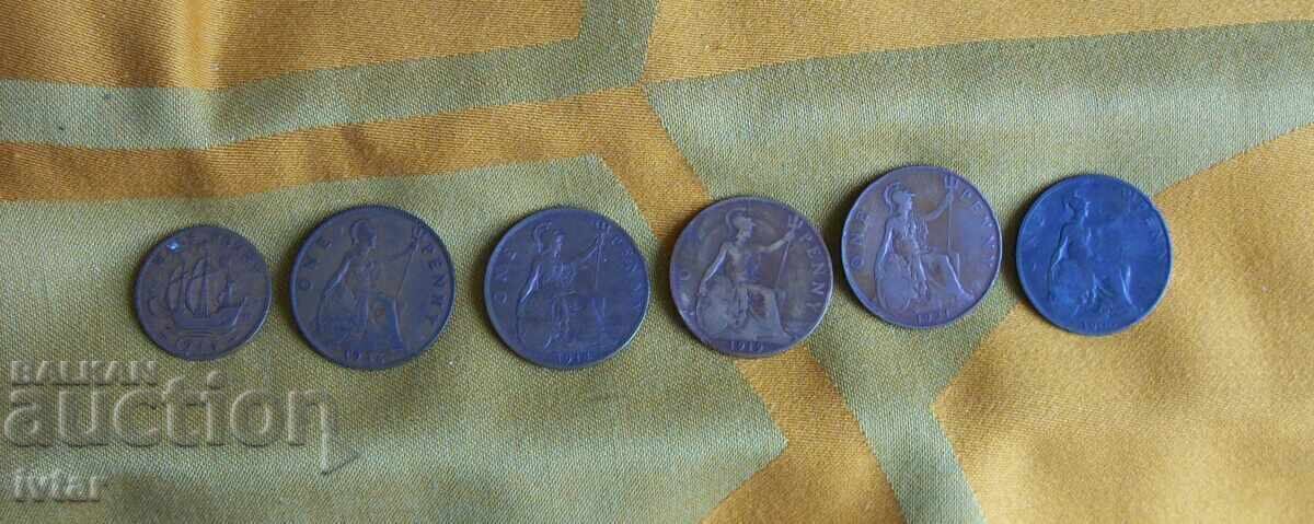 Auction  Lot of old coins - Great Britain