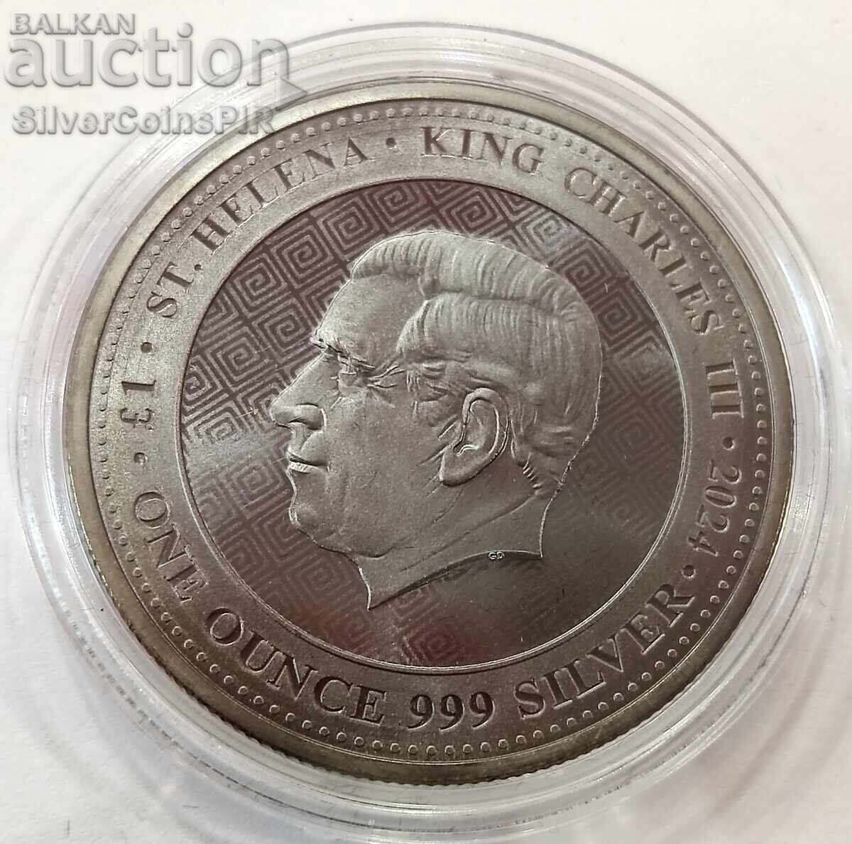 Silver 1 oz Athenian Owl 2024 Saint Helena Gold Black Empire - 5 Silver 1 oz Athenian Owl 2024 Saint Helena Gold Black Empire - 5