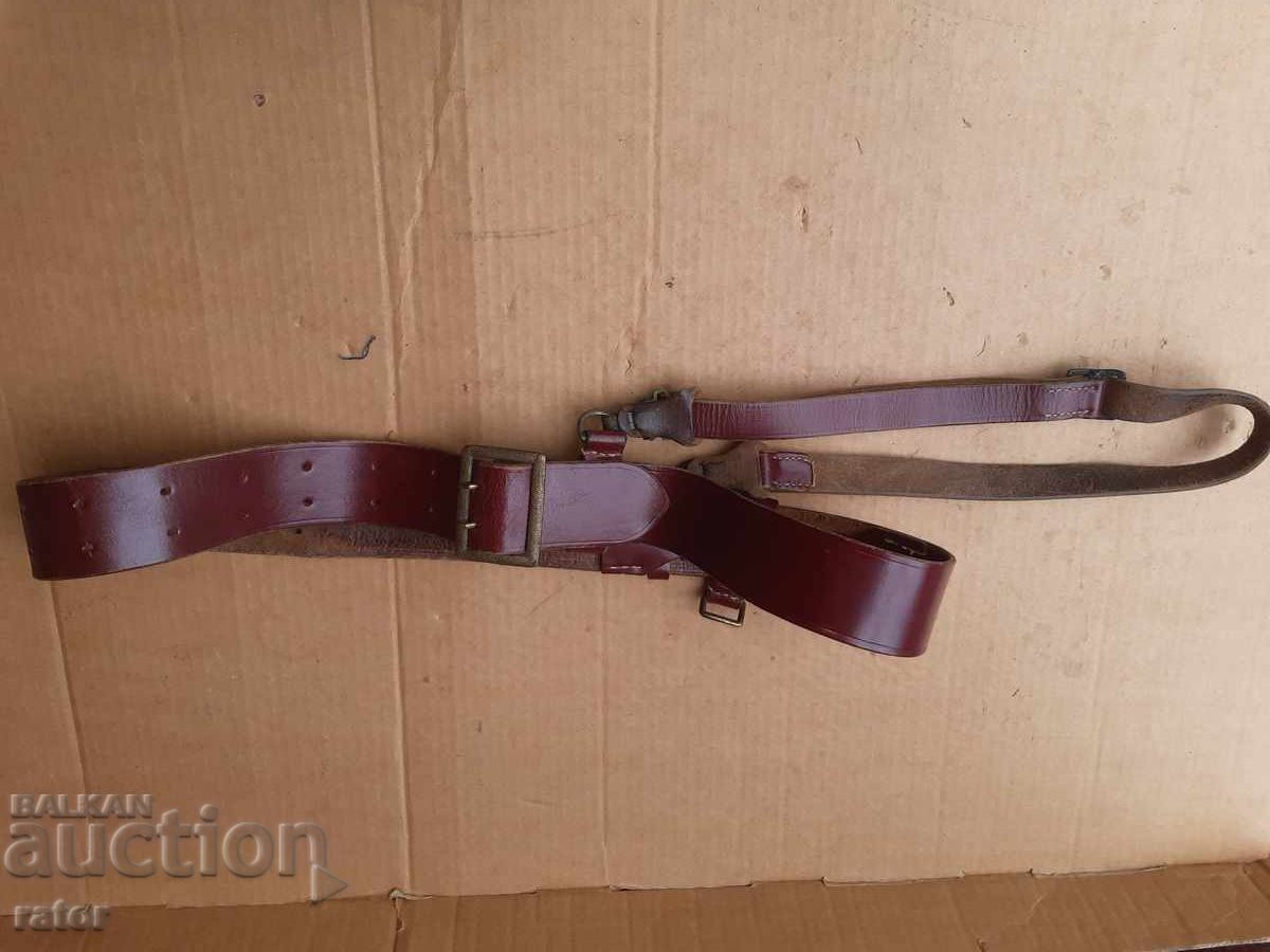 Δημοπρασία Παλαιός στρατιωτικός αξιωματικός ιμάντας με πορτοπέι, στολή