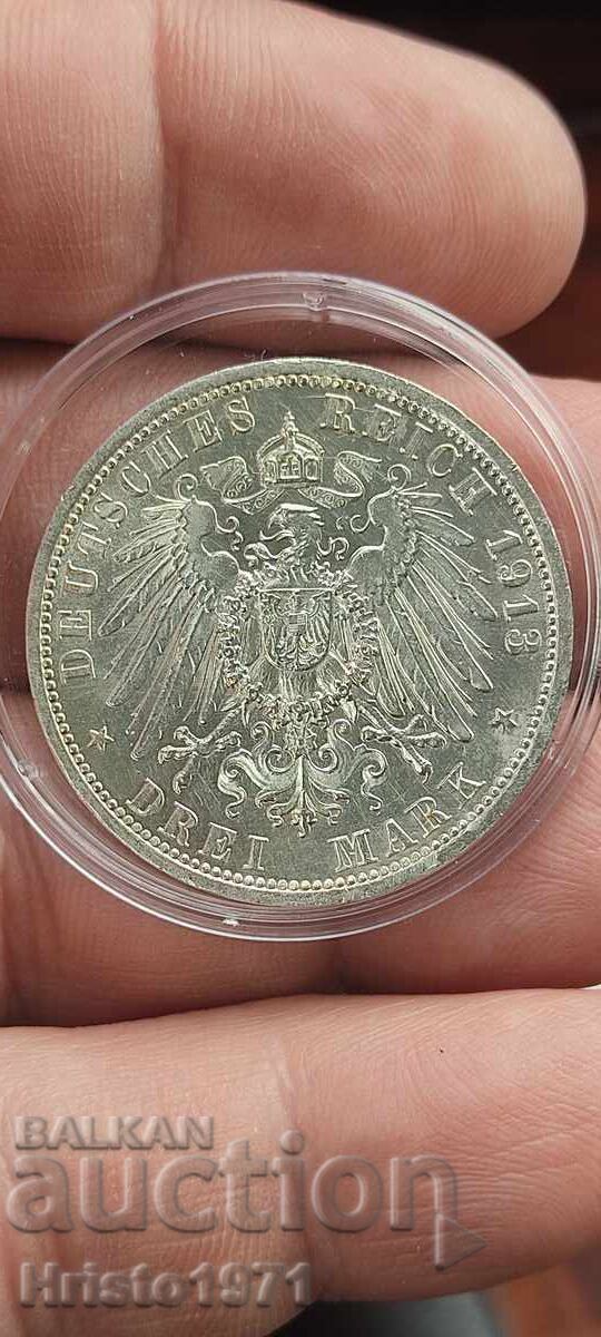 3 марки 1913 Прусия с цена € 38.35 | 75.01 лв.