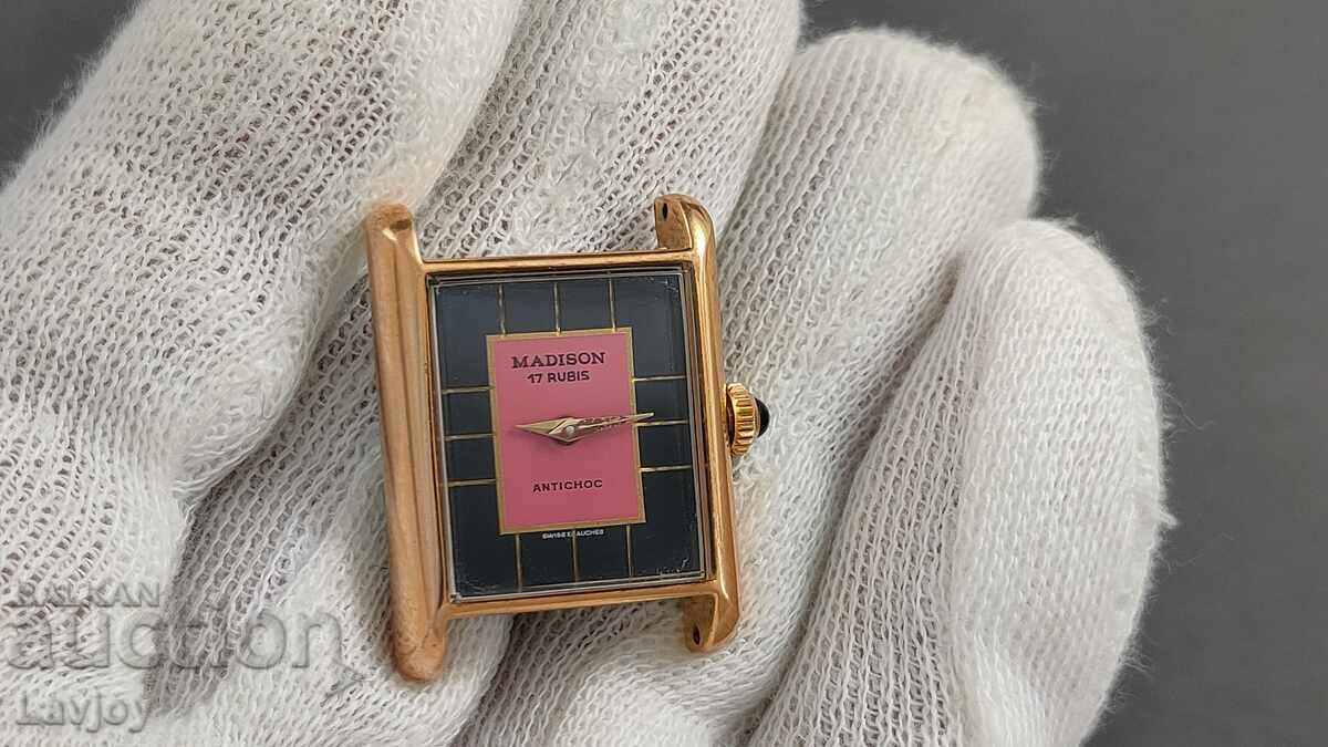 Madison ceas de mână de damă placat cu aur, de colecție 2