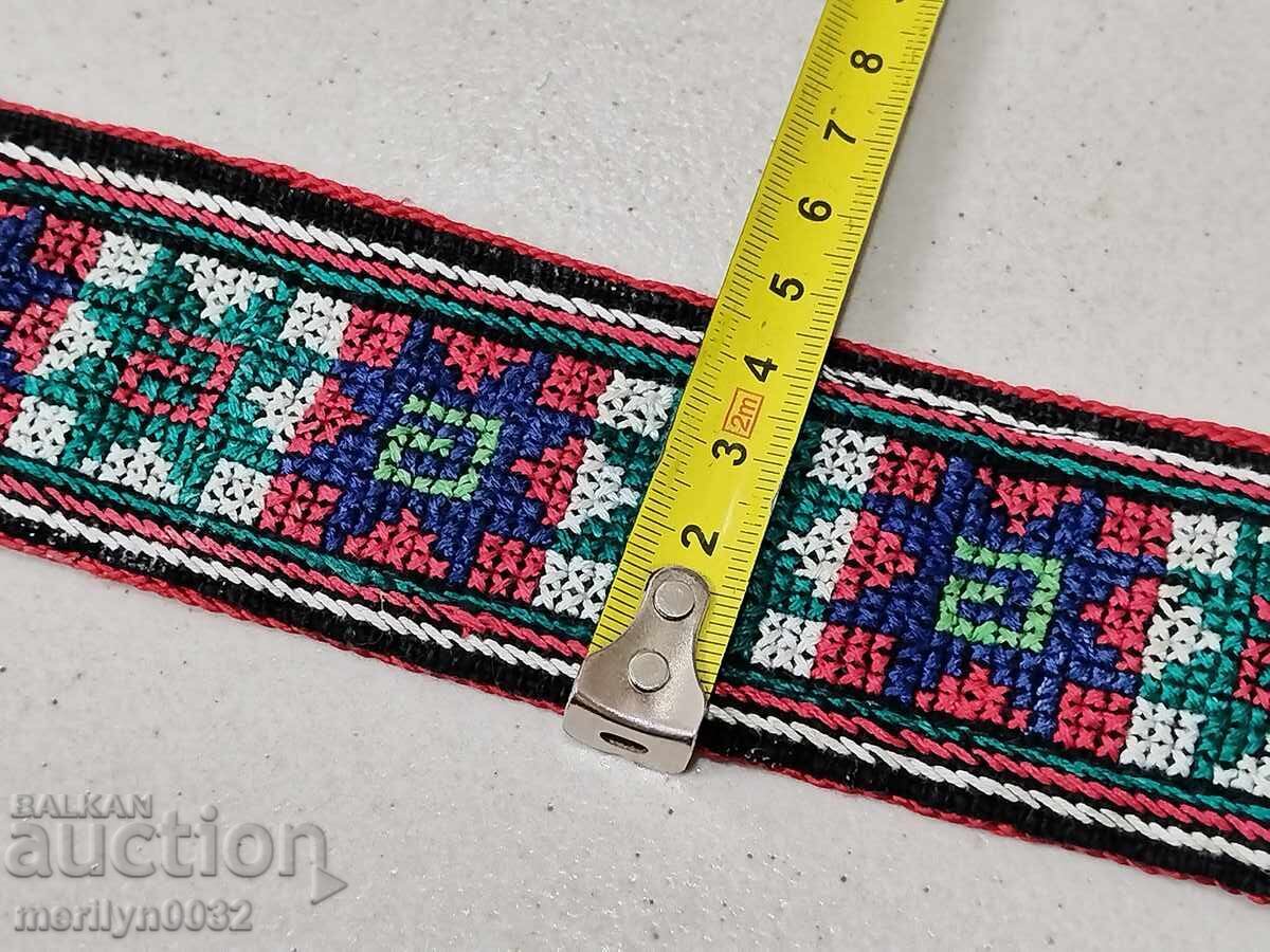 Παλιό χειροποίητο κεντημένο ζωνάκι, ζώνη, πόρπη, παραδοσιακή φορεσιά - 5