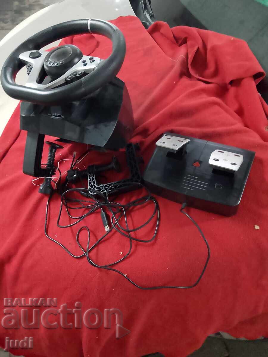 Genesis game with steering wheel and pedals