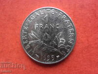 1 франк 1999 г. Франция