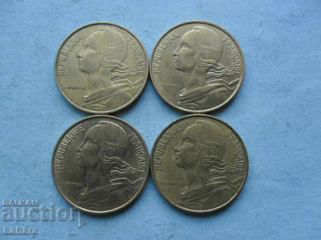 10 santima 1980, 1982, 1983, 1984 g. Franța cu preț 1.50 BGN | € 0.77