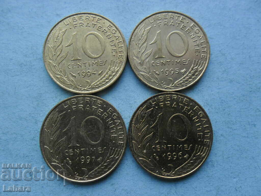 10 λεπτά 1994, 1995, 1996, 1997 g. Γαλλία