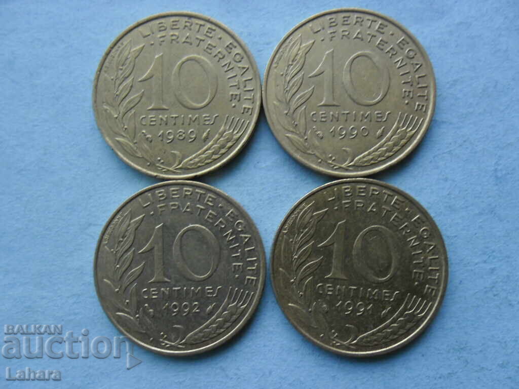 10 λεπτά 1989, 1990, 1991, 1992 g. Γαλλία